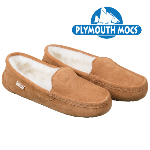 Plymouth Mocs Women's Chestnut Brown Leather Driving Moccasins