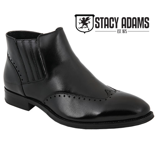 Stacy Adams Men's Black Kingsley Wingtip Boots