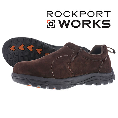 Rockport Men's Brown Slip-On Work Shoes