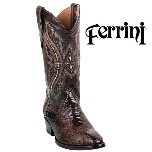 Ferrini Ostrich Men's Chocolate Boots