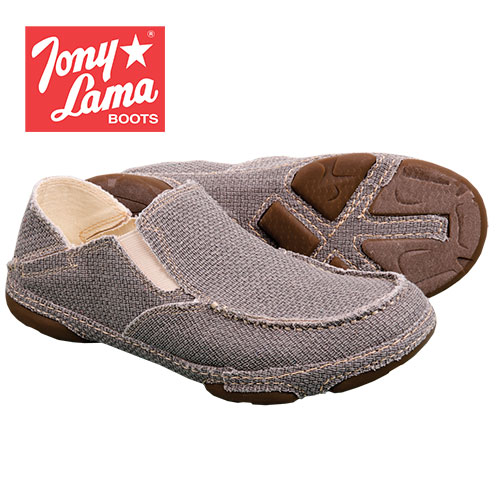Tony Lama Men's Grey Canvas Slip-On Shoes