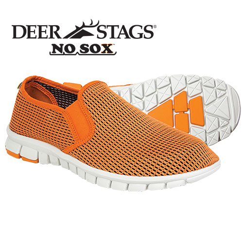 NoSox Men's Orange Mesh Slip-On Shoes