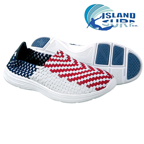 Island Surf Men's Red, White & Blue South Beach Slip On Shoes
