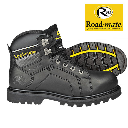 Roadmate Men's Black Gravel Work Boots