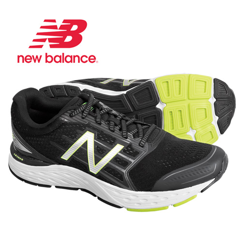 New Balance Men's Black & Lime Running Shoes