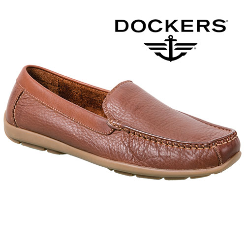 Dockers Men's Brown Leather Kaufman Slip-On Shoes
