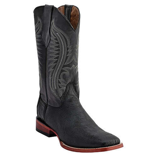 Ferrini Men's Black Cowboy Lizard Belly Boots