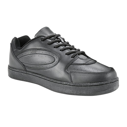 Men's Black Leather Lace-Up Sneakers