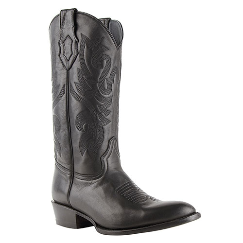 Ferrini Jackson Black Round-Toe Cowhide Boots
