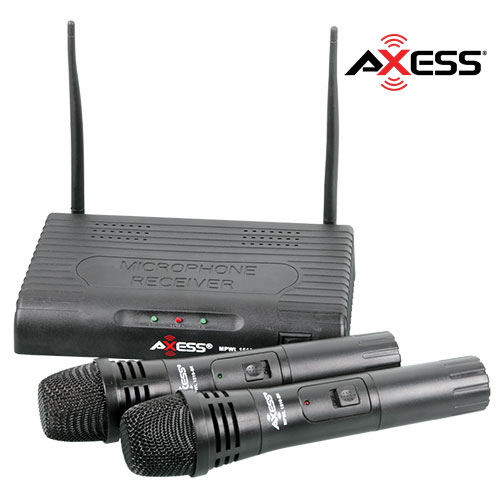 Axess Dual VHF Wireless Microphone System with 150' Range