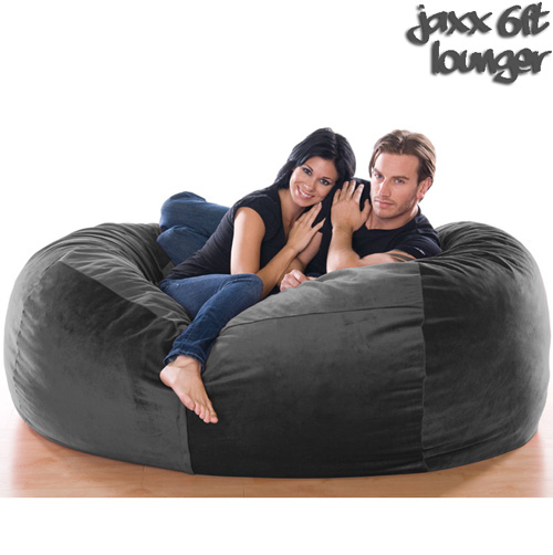 6FT VELVISH BEANBAG-Black