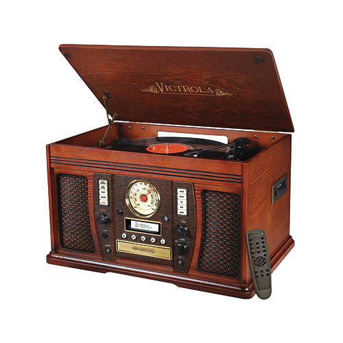 Mahogany Victrola Aviator Music System