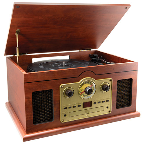 iLive 6-In-1 Bluetooth Turntable Music System