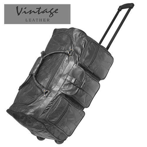 Patchwork Leather Rolling Duffle Bag