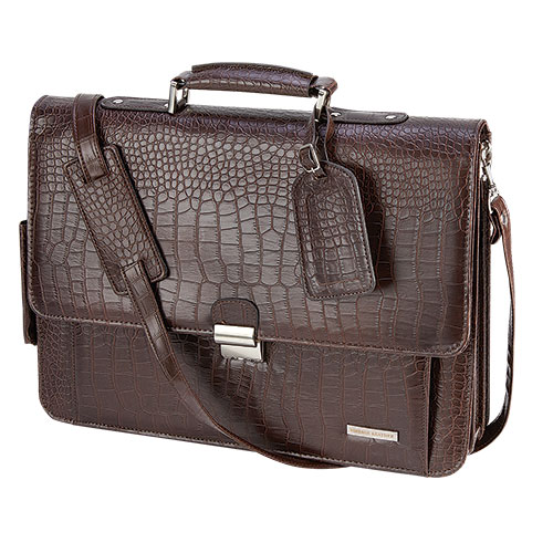 Vintage Leather Faux Crocodile Leather Briefcase