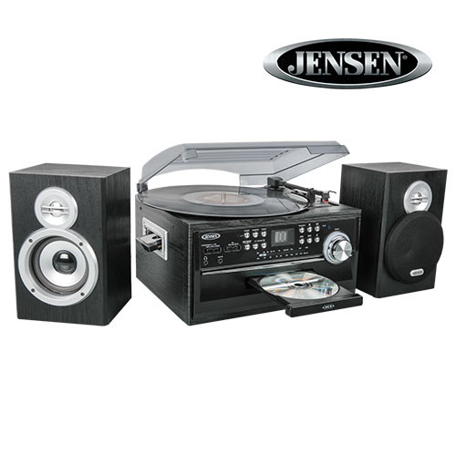 Jensen JTA-475 3-Speed Turntable with CD Player