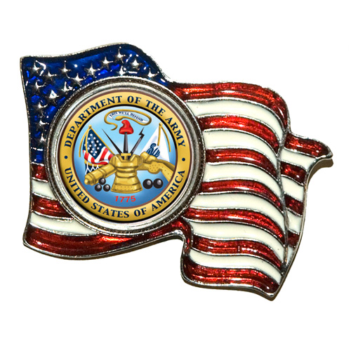 Armed Forces Colorized Quarter Flag Pin - Army