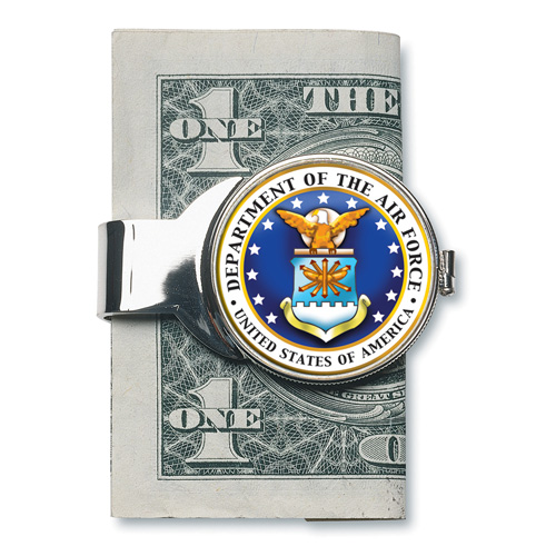 Silver-toned Moneyclip with Airforce JFK