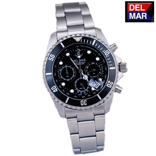 Del-Mar Black Chronograph Watch