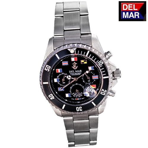Del-Mar Black Nautical Watch