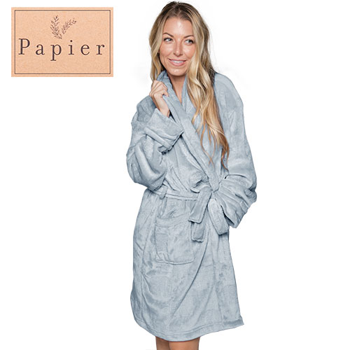 Papier Light Smoky Blue Plush Robe