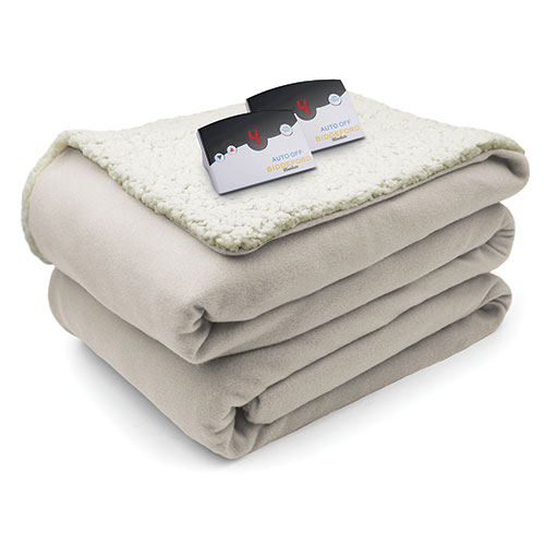 Biddeford Electric Sherpa Blanket - Natural