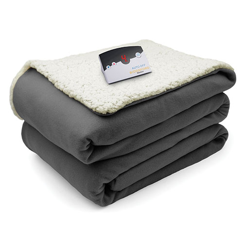 Biddeford Electric Sherpa Blanket - Grey