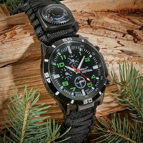 Pro-4 Tactical Black Survival Watch