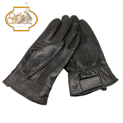 Womens Leather Insulated Gloves - Black