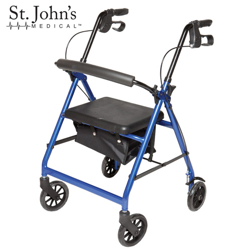 St John's Medical Premium Rolling Walker - Blue