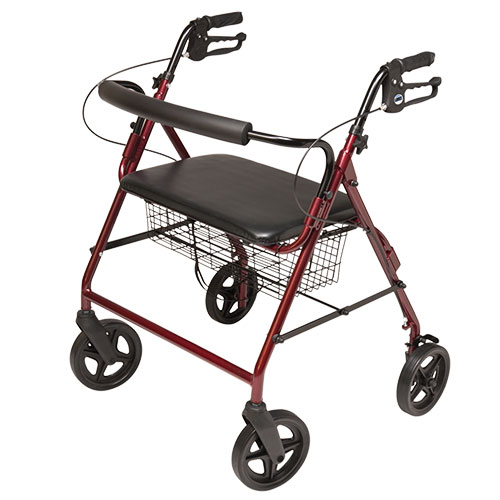 Lumex Imperial Bariatric 4-Wheel Burgundy Rollator