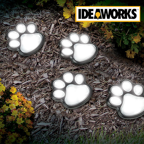 Ideaworks JB7356 Solar Paw Print Path Lights - 8 Pack