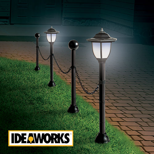Ideaworks JB8159 Solar Post & Chain Light Set - 2 Pack