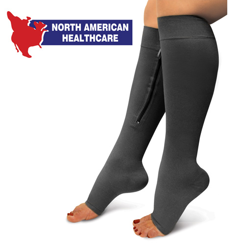Zipper Compression Socks - Black