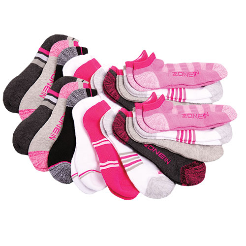 Zone In Women's Athletic Socks - 20 Pack