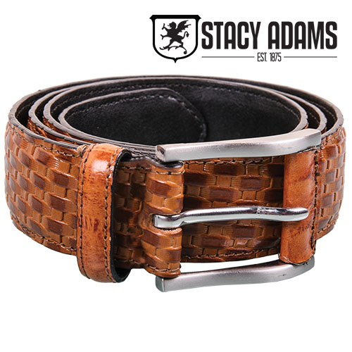Stacy Adams Mens Tan Weave Belt