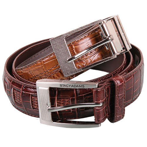 Stacy Adams Croc Print Belts