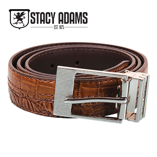 Stacy Adams Men's Cognac Crocodile Belt