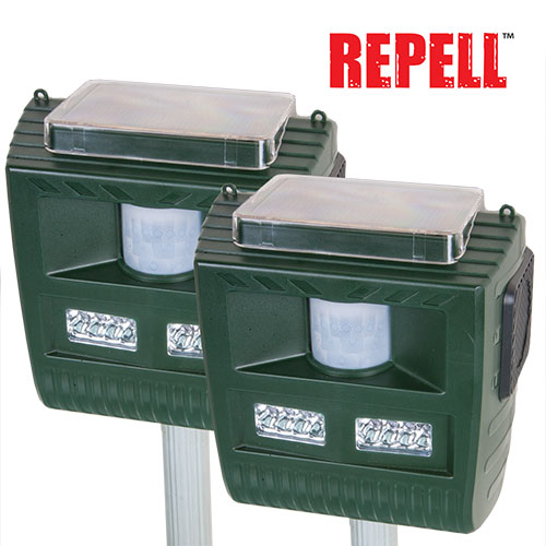 Repell 3-in-1 Solar Animal Repeller - 2 Pack