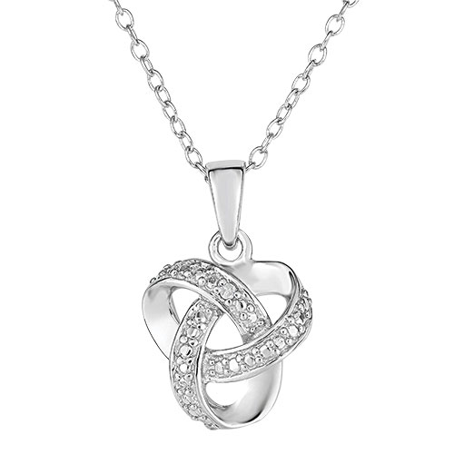 Jilco Women's Silver Love Knot Necklace
