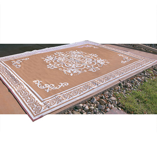Caribou Creek Carmel & Tan JD-168 Outdoor Rug - 8 x 11'