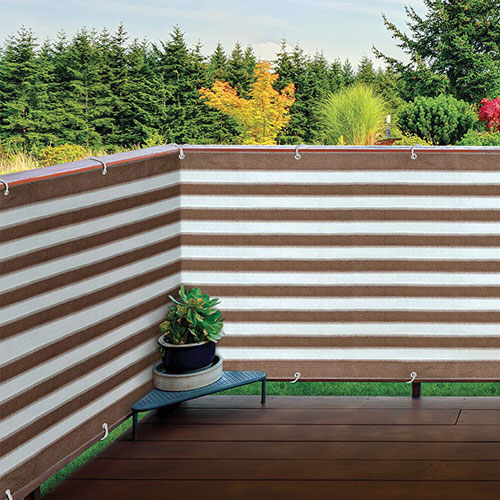 Ideaworks 15 ft. Brown & White Privacy Netting - 2 Pack