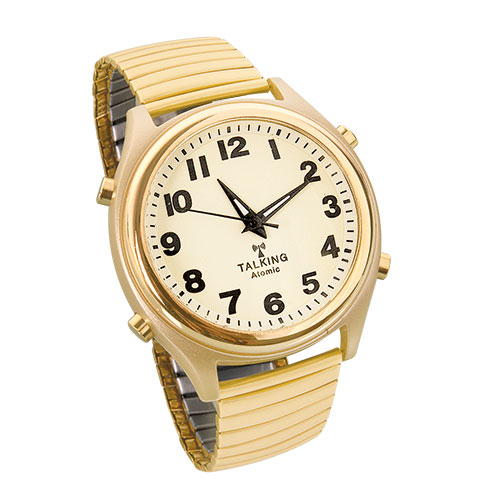 Men's Gold Talking Atomic Watch