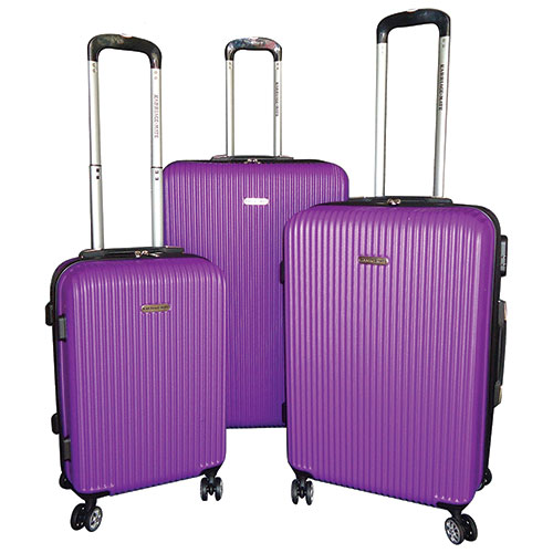 Karriage-Mate Blu Rib 3-Piece Hard side Luggage - Purple