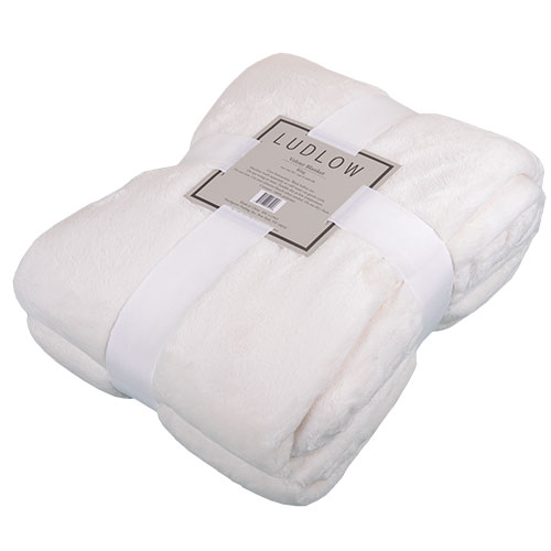 Northpoint Trading Velour Ivory Blanket