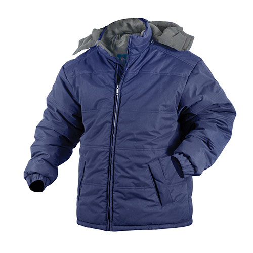 Navy Fleece Lined Hooded Jacket