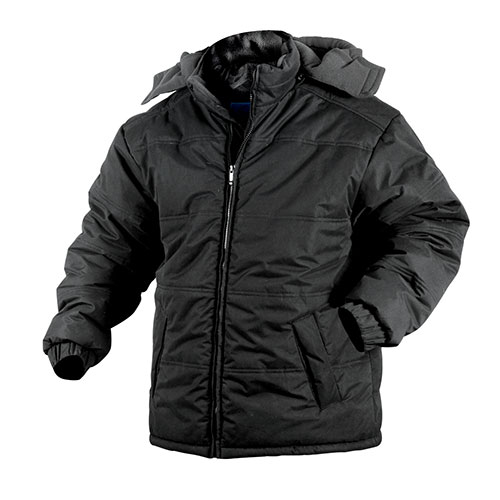 Black Fleece Lined Hooded Jacket
