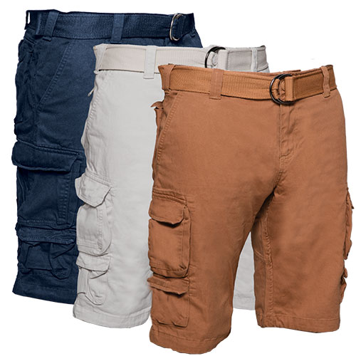 Gray Earth Cargo Shorts - 3 Pack