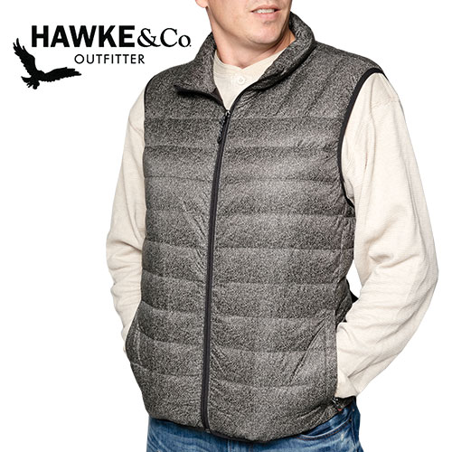 Hawke Men's Black Tweed Down Vest