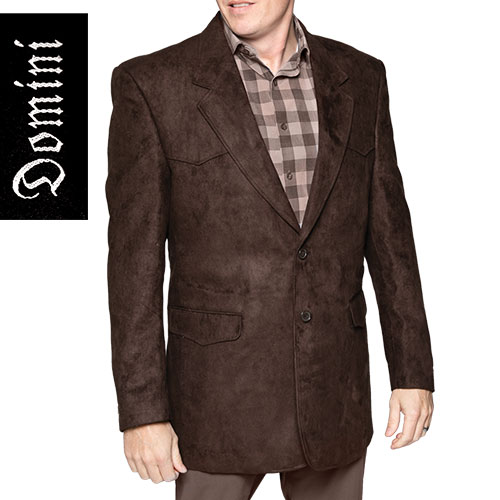 Domini Men's Brown Western Microsuede Blazer